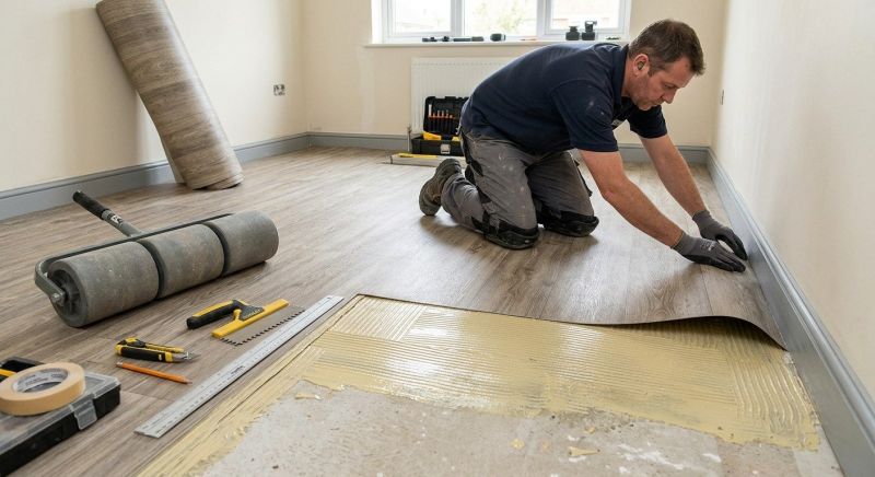 Sheet Linoleum Installation in Norfolk, MA